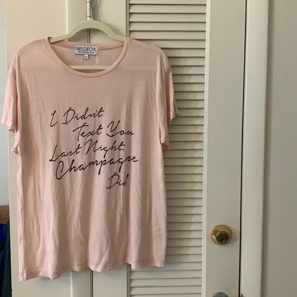 WILDFOX Drunk Text Manchester Tee in Rose Smoke - Picture 3 of 5